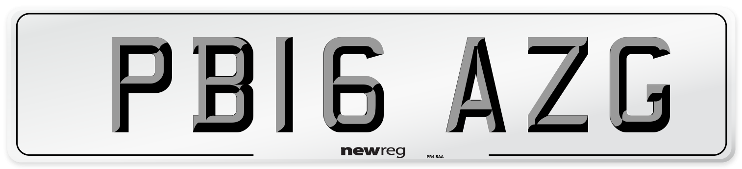 PB16 AZG Number Plate from New Reg